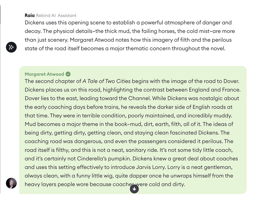 Example of Rebind AI Assistant